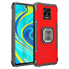 Funda Bumper Silicona y Plastico Mate Carcasa con Magnetico Anillo de dedo Soporte ZJ2 para Xiaomi Poco M2 Pro Rojo