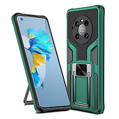 Funda Bumper Silicona y Plastico Mate Carcasa con Magnetico Anillo de dedo Soporte ZL1 para Huawei Mate 40 Verde