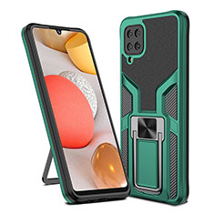 Funda Bumper Silicona y Plastico Mate Carcasa con Magnetico Anillo de dedo Soporte ZL1 para Samsung Galaxy A12 5G Verde