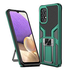 Funda Bumper Silicona y Plastico Mate Carcasa con Magnetico Anillo de dedo Soporte ZL1 para Samsung Galaxy A32 4G Verde