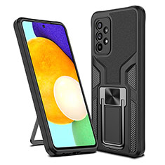 Funda Bumper Silicona y Plastico Mate Carcasa con Magnetico Anillo de dedo Soporte ZL1 para Samsung Galaxy A52 4G Negro