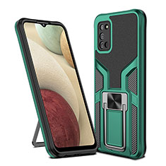 Funda Bumper Silicona y Plastico Mate Carcasa con Magnetico Anillo de dedo Soporte ZL1 para Samsung Galaxy F02S SM-E025F Verde