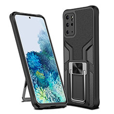 Funda Bumper Silicona y Plastico Mate Carcasa con Magnetico Anillo de dedo Soporte ZL1 para Samsung Galaxy S20 Plus 5G Negro