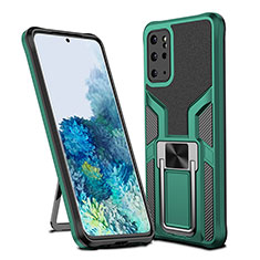 Funda Bumper Silicona y Plastico Mate Carcasa con Magnetico Anillo de dedo Soporte ZL1 para Samsung Galaxy S20 Plus 5G Verde