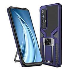 Funda Bumper Silicona y Plastico Mate Carcasa con Magnetico Anillo de dedo Soporte ZL1 para Xiaomi Mi 10S 5G Azul