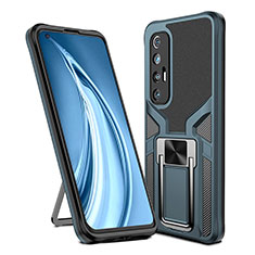 Funda Bumper Silicona y Plastico Mate Carcasa con Magnetico Anillo de dedo Soporte ZL1 para Xiaomi Mi 10S 5G Cian