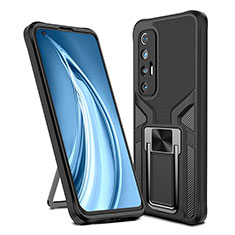 Funda Bumper Silicona y Plastico Mate Carcasa con Magnetico Anillo de dedo Soporte ZL1 para Xiaomi Mi 10S 5G Negro