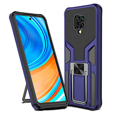 Funda Bumper Silicona y Plastico Mate Carcasa con Magnetico Anillo de dedo Soporte ZL1 para Xiaomi Poco M2 Pro Azul