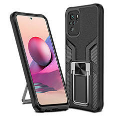 Funda Bumper Silicona y Plastico Mate Carcasa con Magnetico Anillo de dedo Soporte ZL1 para Xiaomi Poco M5S Negro