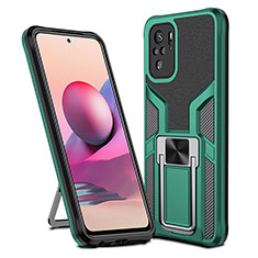 Funda Bumper Silicona y Plastico Mate Carcasa con Magnetico Anillo de dedo Soporte ZL1 para Xiaomi Poco M5S Verde