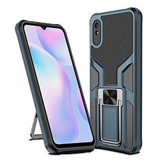 Funda Bumper Silicona y Plastico Mate Carcasa con Magnetico Anillo de dedo Soporte ZL1 para Xiaomi Redmi 9i Cian