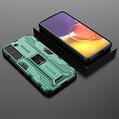 Funda Bumper Silicona y Plastico Mate Carcasa con Magnetico Soporte A01 para Samsung Galaxy S23 Plus 5G Verde