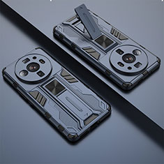 Funda Bumper Silicona y Plastico Mate Carcasa con Magnetico Soporte A01 para Xiaomi Mi 12S Ultra 5G Azul
