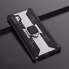 Funda Bumper Silicona y Plastico Mate Carcasa con Magnetico Soporte A02 para Samsung Galaxy Note 10 Plus Negro
