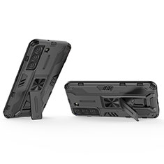 Funda Bumper Silicona y Plastico Mate Carcasa con Magnetico Soporte A02 para Samsung Galaxy S23 5G Negro