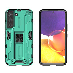 Funda Bumper Silicona y Plastico Mate Carcasa con Magnetico Soporte A03 para Samsung Galaxy S21 Plus 5G Verde