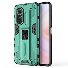 Funda Bumper Silicona y Plastico Mate Carcasa con Magnetico Soporte KC1 para Huawei Honor 50 SE 5G Verde