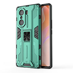 Funda Bumper Silicona y Plastico Mate Carcasa con Magnetico Soporte KC1 para Huawei Honor 60 Pro 5G Verde