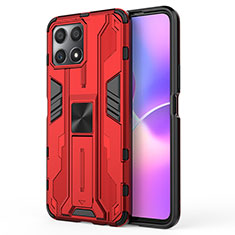 Funda Bumper Silicona y Plastico Mate Carcasa con Magnetico Soporte KC1 para Huawei Honor X30i Rojo