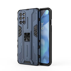 Funda Bumper Silicona y Plastico Mate Carcasa con Magnetico Soporte KC1 para OnePlus 9R 5G Azul