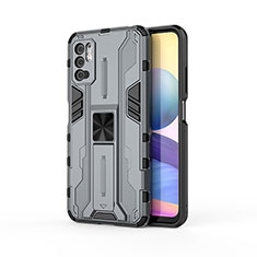 Funda Bumper Silicona y Plastico Mate Carcasa con Magnetico Soporte KC1 para Xiaomi POCO M3 Pro 5G Gris