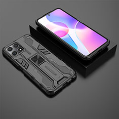 Funda Bumper Silicona y Plastico Mate Carcasa con Magnetico Soporte KC2 para Huawei Honor X30i Negro