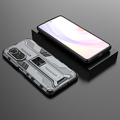 Funda Bumper Silicona y Plastico Mate Carcasa con Magnetico Soporte KC2 para Huawei Nova 9 SE Gris