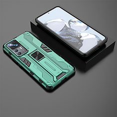 Funda Bumper Silicona y Plastico Mate Carcasa con Magnetico Soporte KC2 para Xiaomi Mi 12T Pro 5G Verde