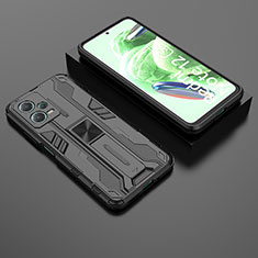 Funda Bumper Silicona y Plastico Mate Carcasa con Magnetico Soporte KC2 para Xiaomi Poco X5 5G Negro
