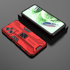 Funda Bumper Silicona y Plastico Mate Carcasa con Magnetico Soporte KC2 para Xiaomi Poco X5 5G Rojo