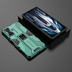 Funda Bumper Silicona y Plastico Mate Carcasa con Magnetico Soporte KC2 para Xiaomi Redmi K50 Gaming AMG F1 5G Verde