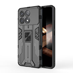 Funda Bumper Silicona y Plastico Mate Carcasa con Magnetico Soporte KC2 para Xiaomi Redmi K70 Pro 5G Negro