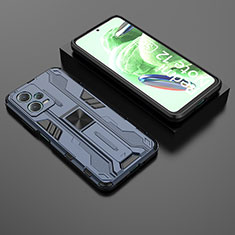 Funda Bumper Silicona y Plastico Mate Carcasa con Magnetico Soporte KC2 para Xiaomi Redmi Note 12 5G Azul