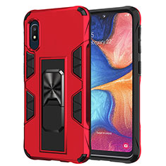 Funda Bumper Silicona y Plastico Mate Carcasa con Magnetico Soporte MQ1 para Samsung Galaxy A10e Rojo