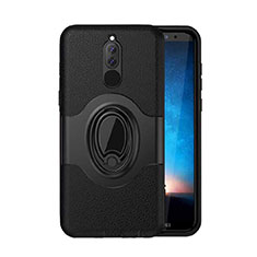 Funda Bumper Silicona y Plastico Mate Carcasa con Magnetico Soporte para Huawei G10 Negro