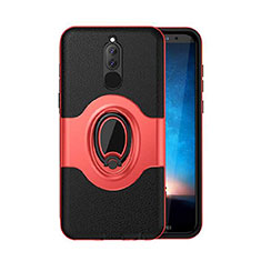 Funda Bumper Silicona y Plastico Mate Carcasa con Magnetico Soporte para Huawei G10 Rojo