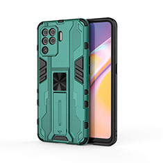 Funda Bumper Silicona y Plastico Mate Carcasa con Magnetico Soporte para Oppo A94 4G Verde