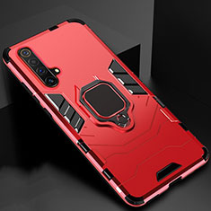 Funda Bumper Silicona y Plastico Mate Carcasa con Magnetico Soporte para Realme X50 5G Rojo