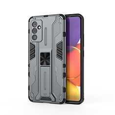 Funda Bumper Silicona y Plastico Mate Carcasa con Magnetico Soporte para Samsung Galaxy A24 4G Gris