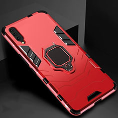 Funda Bumper Silicona y Plastico Mate Carcasa con Magnetico Soporte para Samsung Galaxy A70S Rojo