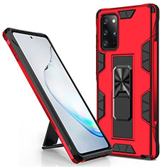 Funda Bumper Silicona y Plastico Mate Carcasa con Magnetico Soporte para Samsung Galaxy Note 20 Plus 5G Rojo