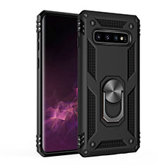 Funda Bumper Silicona y Plastico Mate Carcasa con Magnetico Soporte para Samsung Galaxy S10 5G Negro