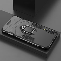 Funda Bumper Silicona y Plastico Mate Carcasa con Magnetico Soporte para Xiaomi Mi 9 Lite Negro