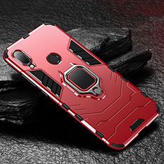 Funda Bumper Silicona y Plastico Mate Carcasa con Magnetico Soporte para Xiaomi Redmi Note 7 Rojo