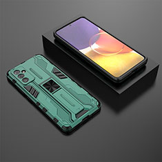 Funda Bumper Silicona y Plastico Mate Carcasa con Magnetico Soporte T01 para Samsung Galaxy S23 FE 5G Verde