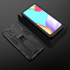 Funda Bumper Silicona y Plastico Mate Carcasa con Magnetico Soporte T02 para Samsung Galaxy A52 4G Negro