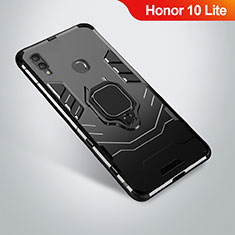Funda Bumper Silicona y Plastico Mate Carcasa con Soporte A01 para Huawei Honor 10 Lite Negro