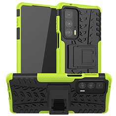 Funda Bumper Silicona y Plastico Mate Carcasa con Soporte A01 para Motorola Moto Edge 20 Pro 5G Verde