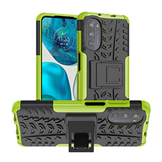 Funda Bumper Silicona y Plastico Mate Carcasa con Soporte A01 para Motorola Moto Edge (2022) 5G Verde