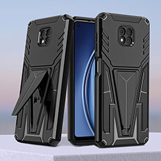 Funda Bumper Silicona y Plastico Mate Carcasa con Soporte A01 para Motorola Moto G Power (2021) Negro